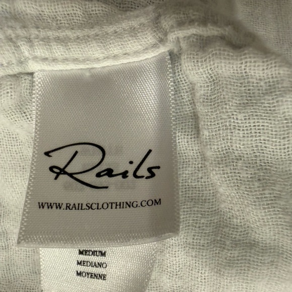 Rails Ellis Cotton Gauze Shirt – White – Size M - Picture 6 of 6